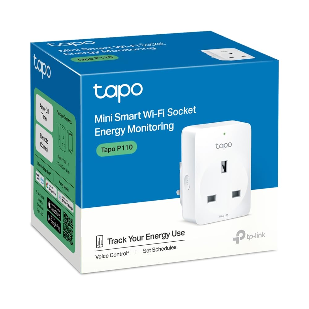 Tapo P110 (4-Pack) Smart Plug, WiFi Plug, Energy Monitoring, Electricity Usage Monitor, App Remote Control, Alexa,Voice Control with Alexa & Google, Away Mode, Scheduling & Timer, Device Sharing