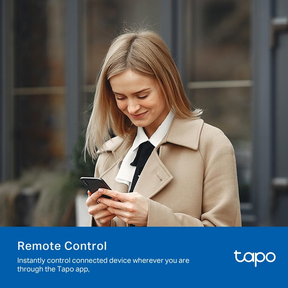 Tapo P110M (4-pack) Smart Plug, WiFi Plug, Energy Monitoring, Electricity Usage Monitor, MATTER Certified, App Remote Control, Alexa, Voice Control with Alexa & Google, Away Mode, Compact Design