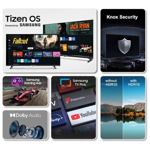 Antteq 32 Inch Smart TV, 32" Tizen OS HD Television with Netflix Disney+ Gaming Hub Samsung TV Plus Dolby Audio, Small TV for Bedroom or Kitchen