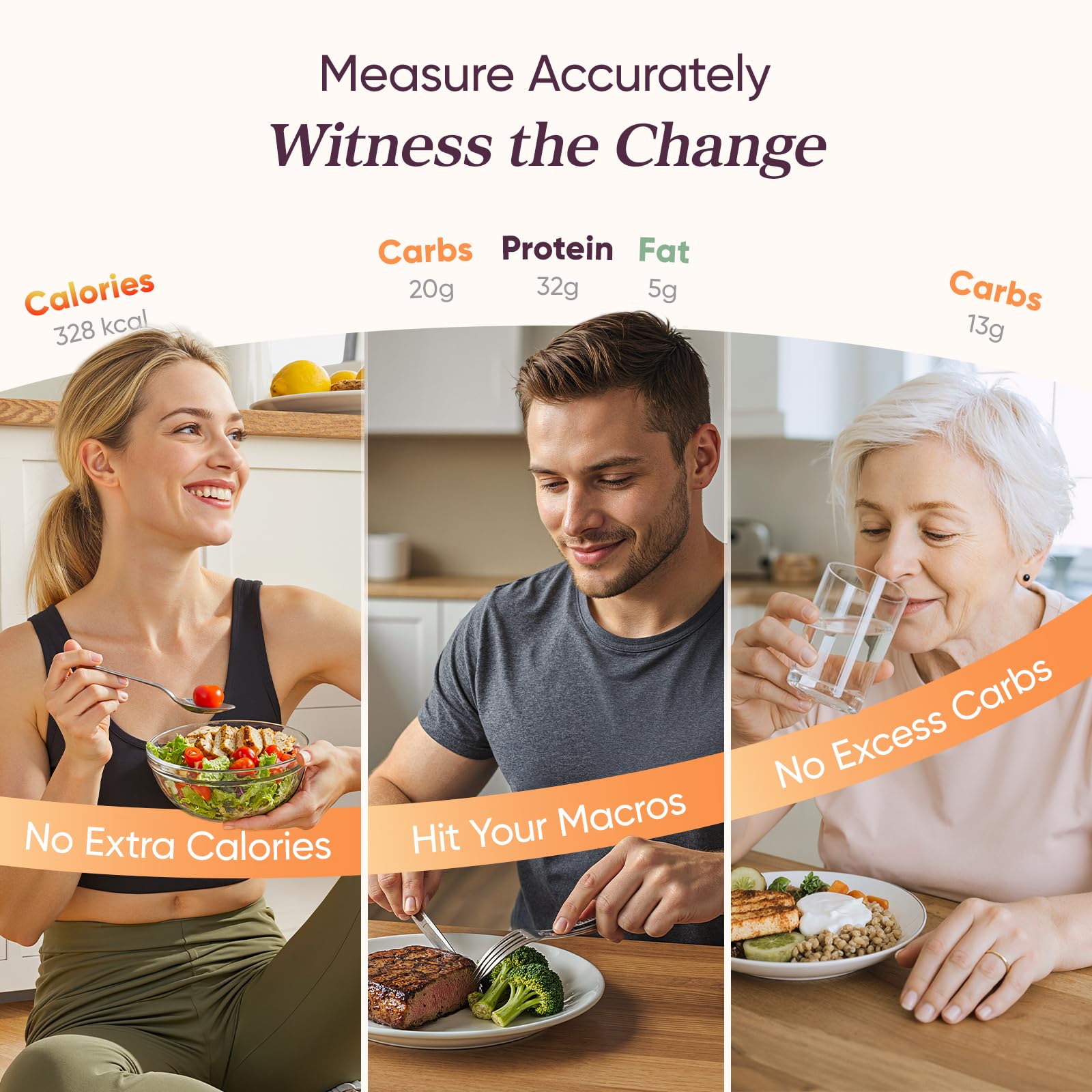 Cosori Smart Kitchen Food Scales, Free App with 1.9 million UK Food Database, Premium Calorie Counting Scale, Clear Color Display, AI Scan, Track 19 Nutrients, USB-C, Offline Mode, Eat Smarter