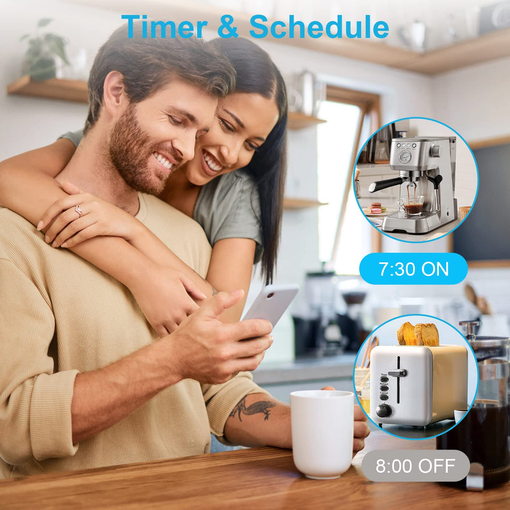 EIGHTREE Smart Plug with Energy Monitoring, 13A Smart Plugs that Work with Alexa, Google Home, SmartThings, Wireless Remote Control Timer Plug, 2.4 GHz Only Wi-Fi Plug