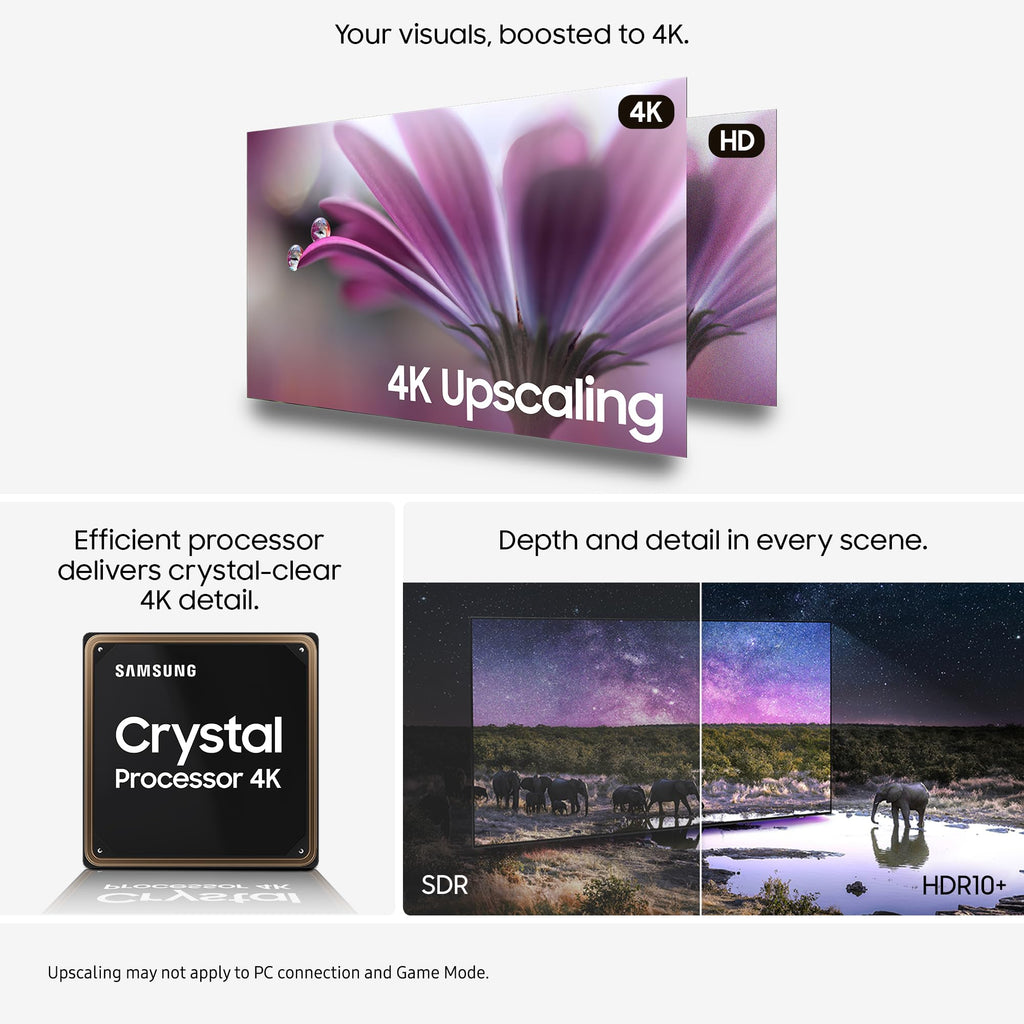 Samsung Crystal UHD 50" U7000F, Crystal Processor 4k, 4k Upscaling, Object Tracking Sound Lite, One UI Tizen, Smart TV, 2025