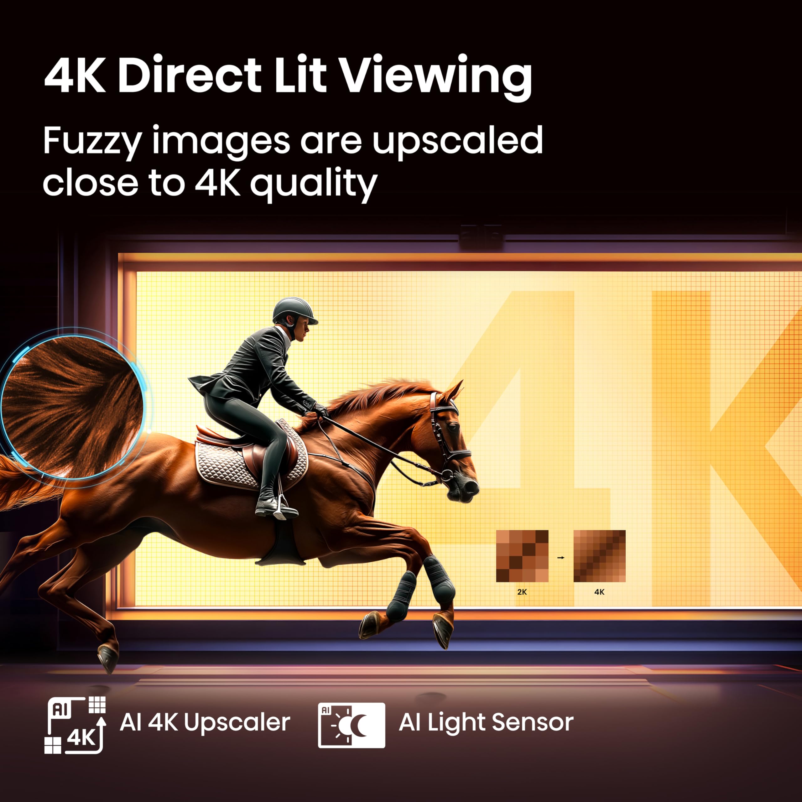 Hisense 43" 43E6QTUK 4K Ultra HD Smart TV AI TV - 4K UHD, Hi-View AI Engine, Precision Colour, AI Smooth Motion, Sports Mode with Freely, Disney +, YouTube, Netflix