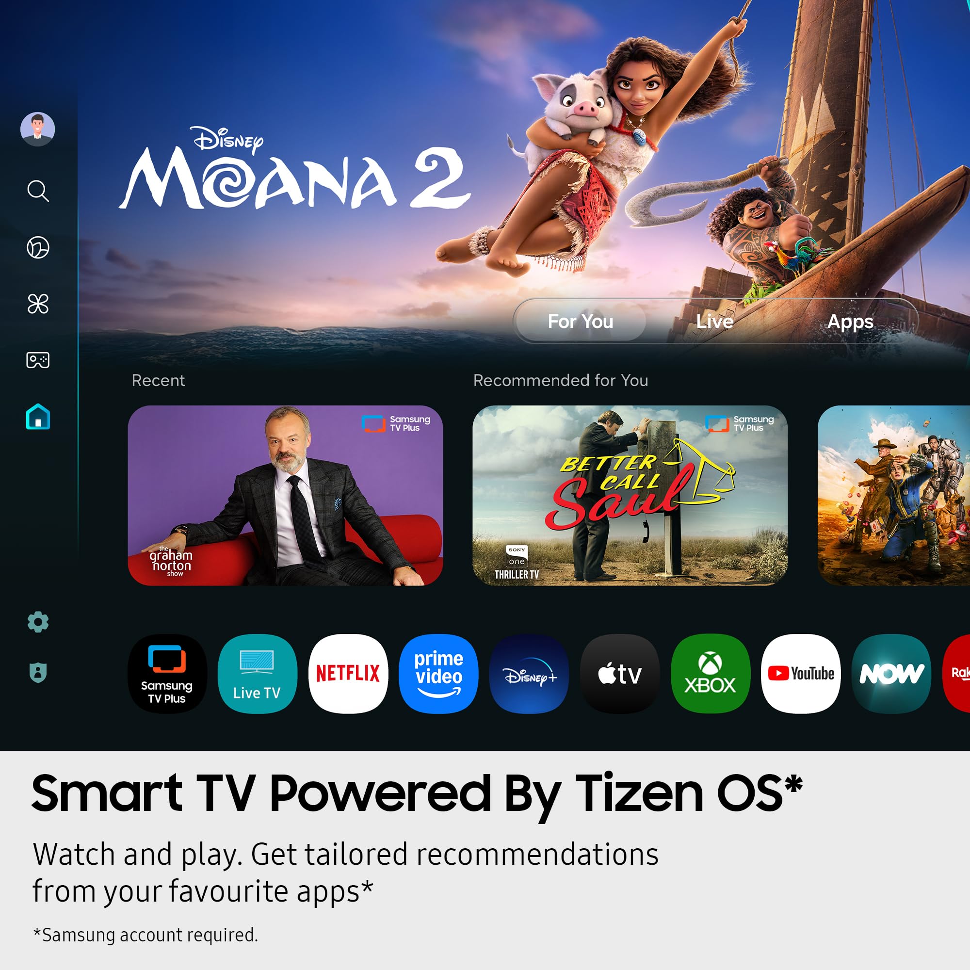 Samsung Crystal UHD 43" U7000F, Crystal Processor 4k, 4k Upscaling, Object Tracking Sound Lite, One UI Tizen, Smart TV, 2025