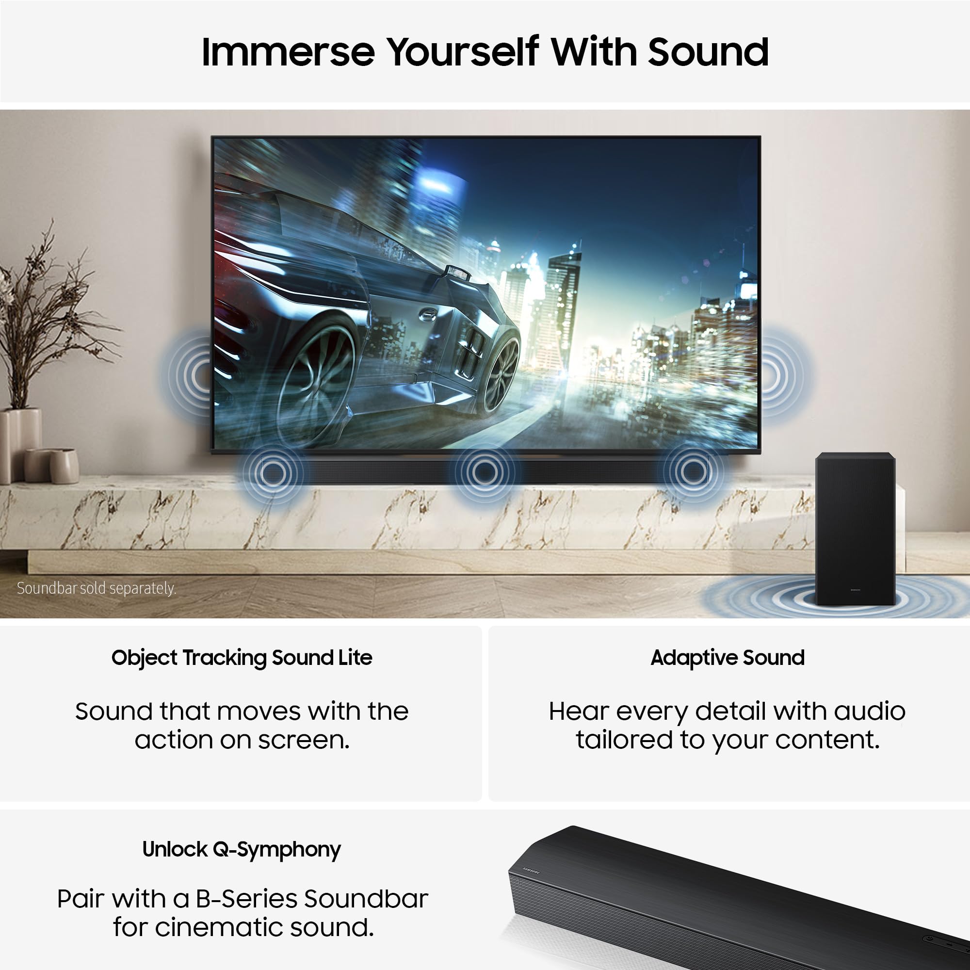 Samsung Crystal UHD 50" U7000F, Crystal Processor 4k, 4k Upscaling, Object Tracking Sound Lite, One UI Tizen, Smart TV, 2025